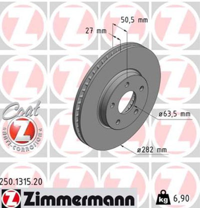 Ford Focus 2018 onwards Front Brake Disc Set Zimmerman Brand Set — Auto Parts Hall, Brake Rotors & Drums