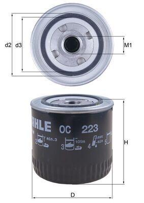 Mahle OC223 Oil Filter Clio II-III / Kango / Megan I-II / Logan / R9 / R19 / Vivaro Movano Bm 97