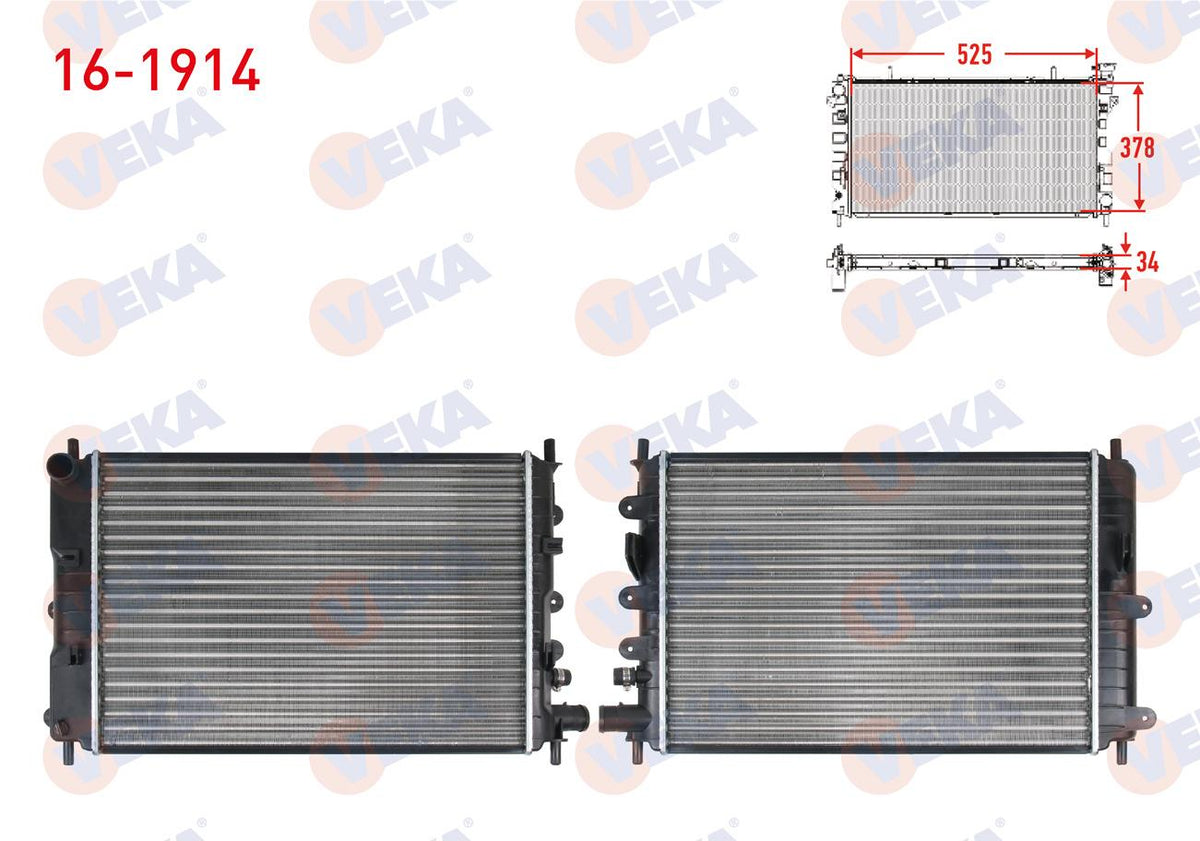 Veka 16-1914 Su Radiator Mechanical Ford Escort 1.6 Clx Enj. M-T 1995-2000