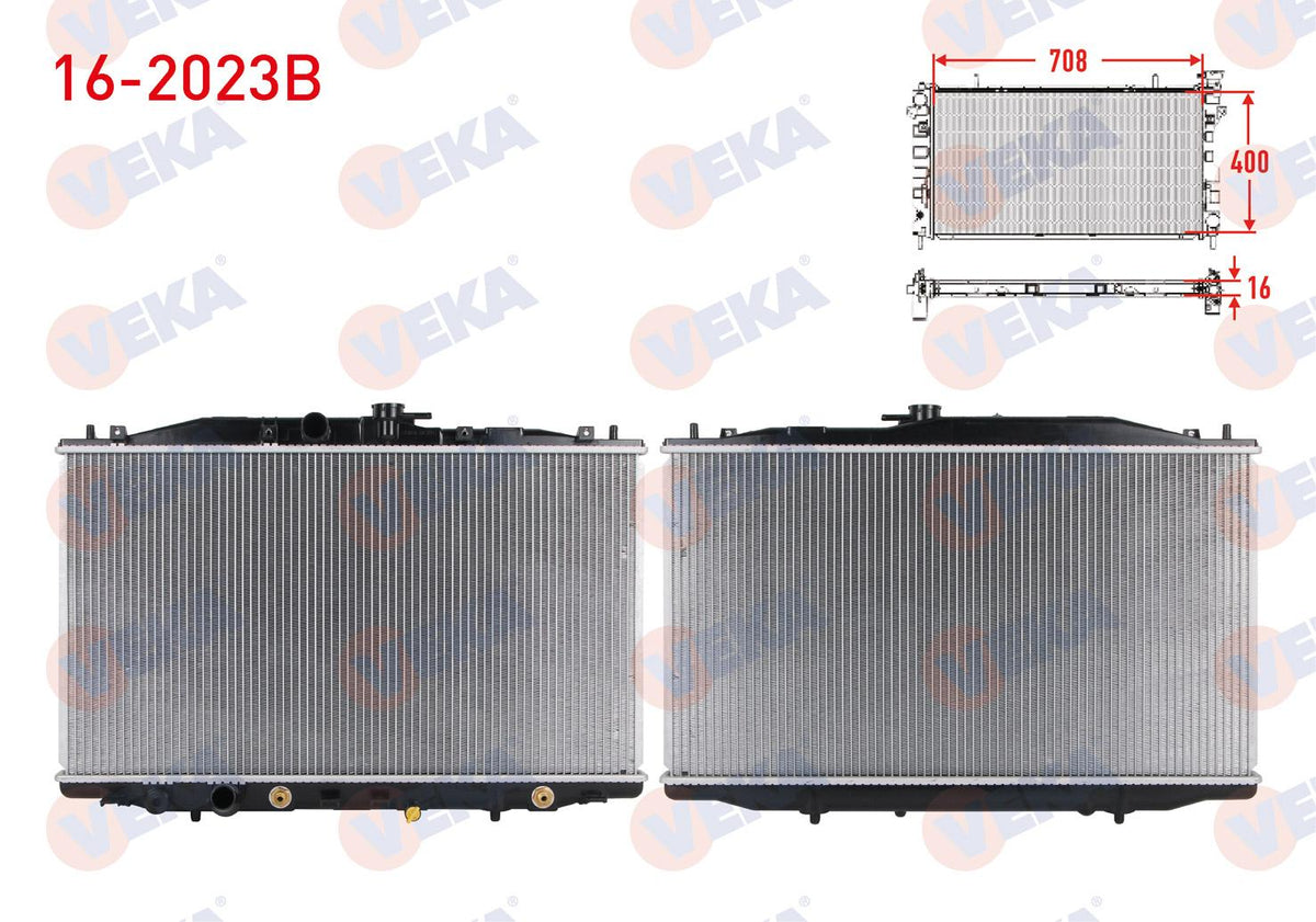 Veka 16-2023B Water Radiator Brazing Honda Accord VII (Cl) 2.4 A-T / M-T Ac + /-2003-2008 — Radiators & Fans