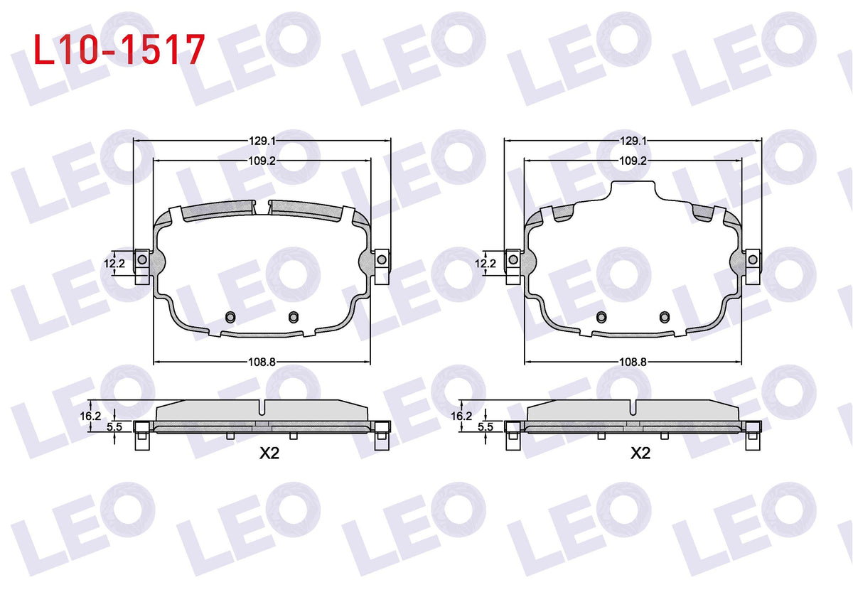 LEO L10-1517 Brake Pad Rear Audi Q7 3.0 TDI 2015 — Brake Pads