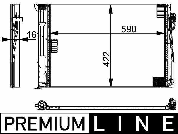 MAHLE AC344000P Car AC Unit Radiator - E-60, 61 and 5 more models — Radiators & Fans