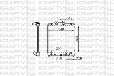Kraftvoll 08040051 Motor Su Radiator Honda Civic 1992-2000 (350*359*23) (At) Radiator — Radiators & Fans