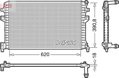 Denso DRM02018 Ek Water Radiator (VW Golf 17-Passat 15-Audi A3 17-Seat Leon 13-Skoda Octavia 13 -) — Radiators & Fans
