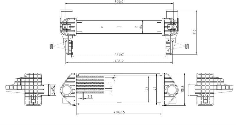 MGA 80460 Turbo Radiator Brazing Intercooler Ford Connect 1.8 TDCi 400×127.8×64
