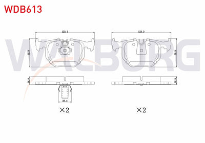 WALBURG WDB613 Brake Pad Rear Land Rover Rangerover III 3.0 TD 6 2002-2012 / BMW X5 3.0 D 2000-2007 / (E53) 3.5 — Brake Pads