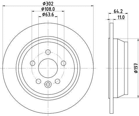 HELLA Pagid Brake Disc 8DD355126-781 - High-Performance Brake Discs for Land Rover Freelander 2 — Brake Rotors & Drums