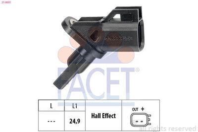 Facet 21.0001 On ABS Speed Sensor Focus II C Max II Kuga Mondeo Galaxy Focus III C Max III Mazda — Vehicle Sensors & Switches