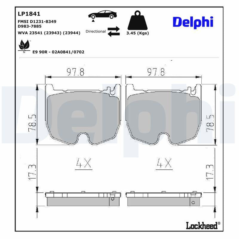 Delphi LP1841 Brake Pad — Brake Pads