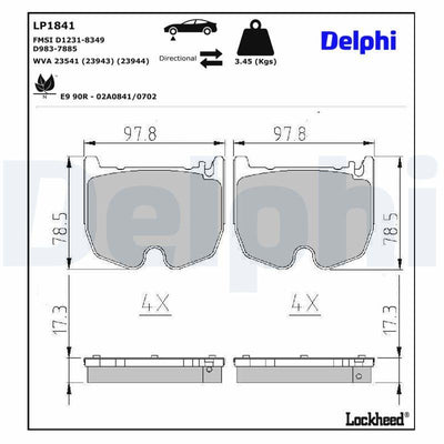 Delphi LP1841 Brake Pad — Brake Pads
