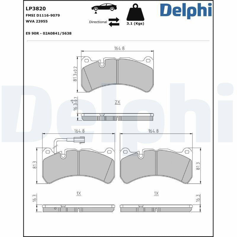Delphi LP3820 Brake Pad