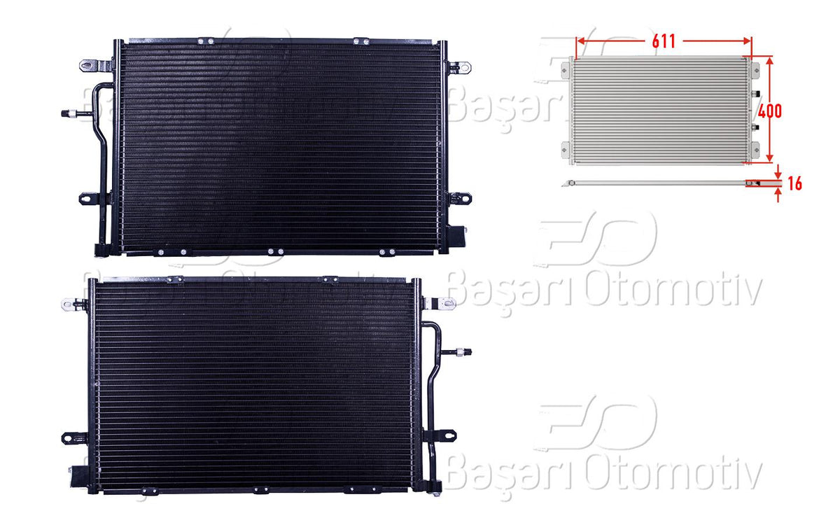 Wisco 1143075-00 A/C Condenser 611X400x16 Audi A4 S4 Quattro 2.7 TDI 3.0 TDI 03 > — Condensers & Evaporators