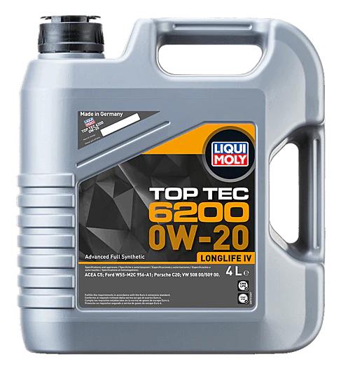 Liqui Moly 20788 0W20 Motor Oil Top Tec 6200 4 Litre — Fluids & Chemicals
