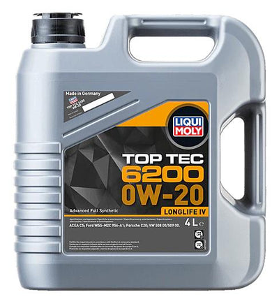 Liqui Moly 20788 0W20 Motor Oil Top Tec 6200 4 Litre — Fluids & Chemicals
