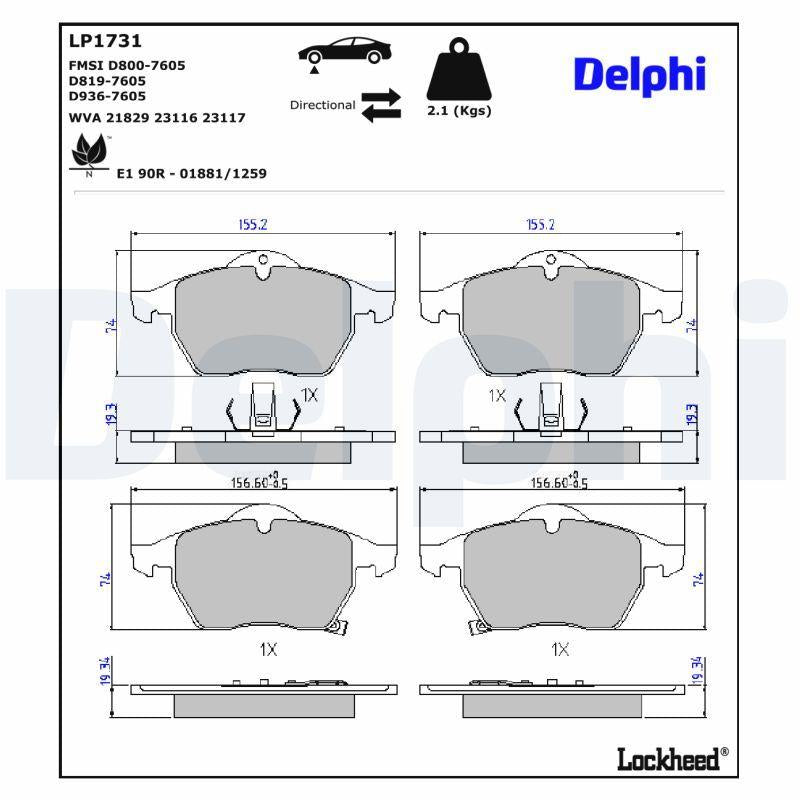 Delphi LP1731 Brake Pad