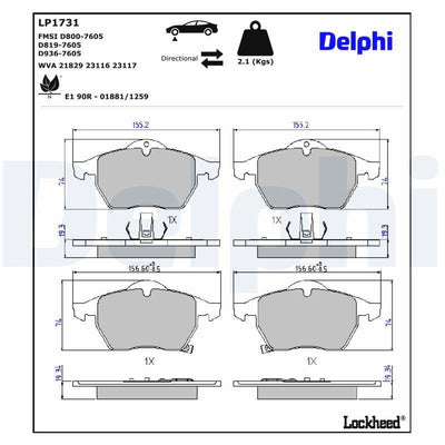 Delphi LP1731 Brake Pad