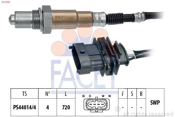 Facet 10.7340 Oxygen Sensor Opel Astra G /Vectra B /Corsa C Z14xe /Z16xe Front — Oxygen & Air-Fuel