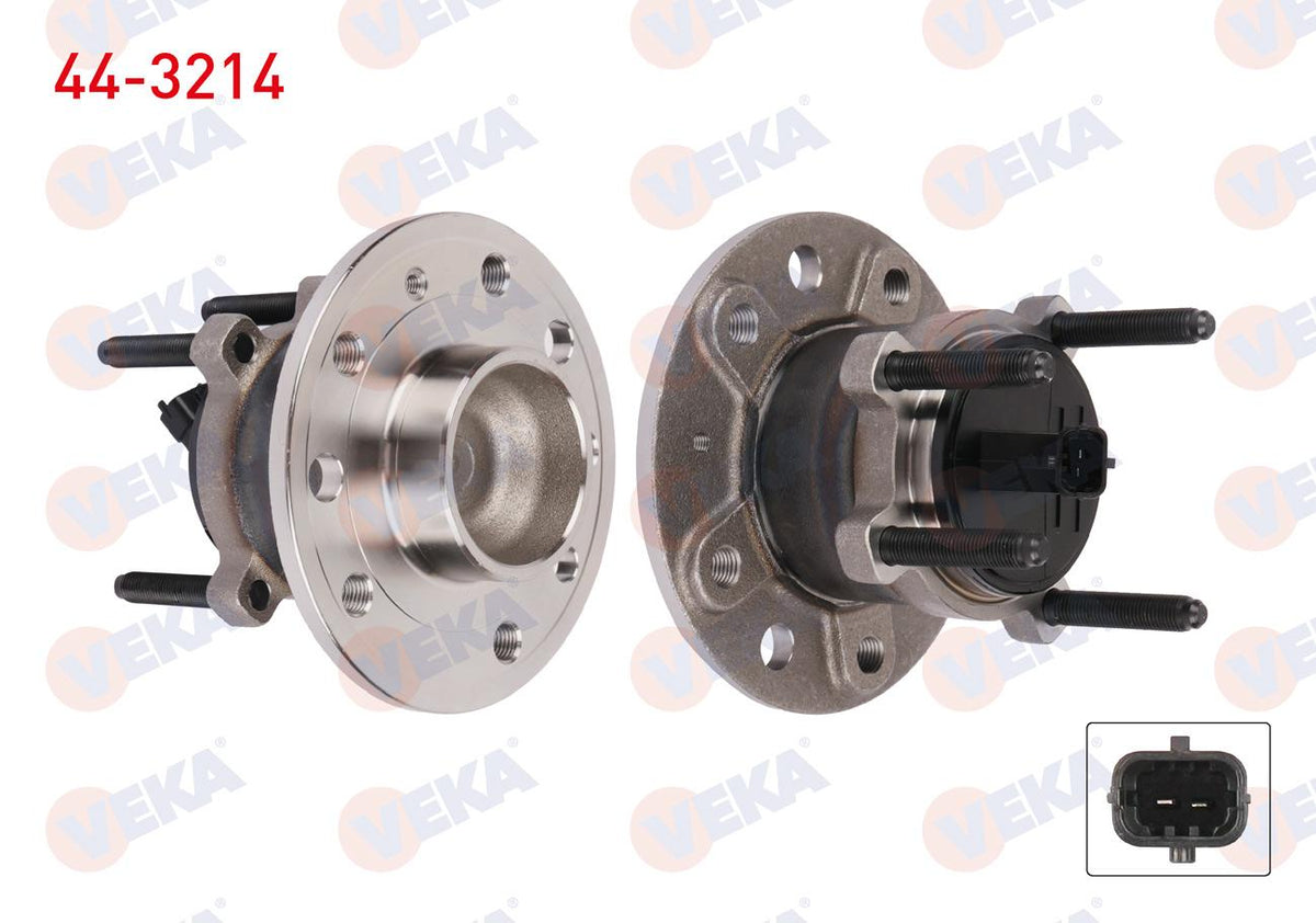 Veka 44-3214 Wheel Hub Left-Right Rear with Bearing Opel Vectra C 1.6 16V 5 Lug ABS with Sensor 2002-2008 — Hub Assemblies