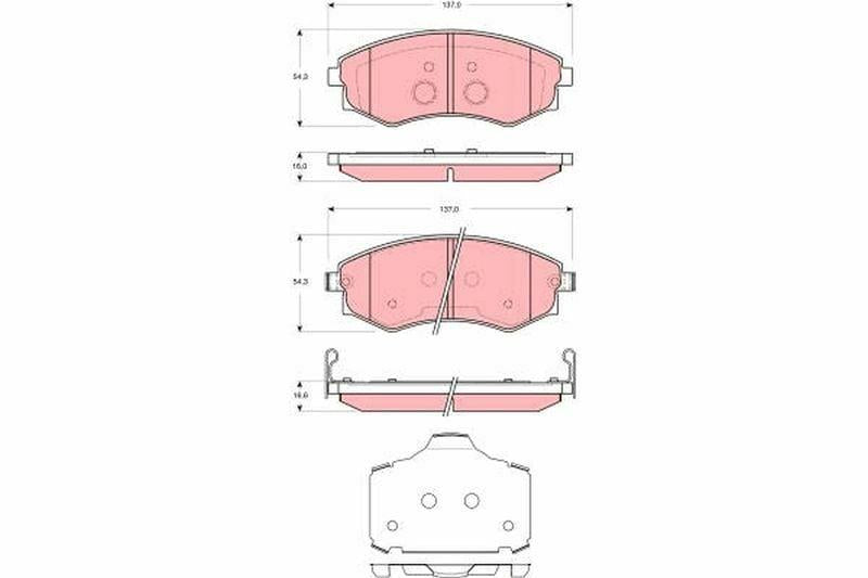 TRW GDB3365 Brake Pads - Front for Ssangyong Kyron, Rodius & Rexton
