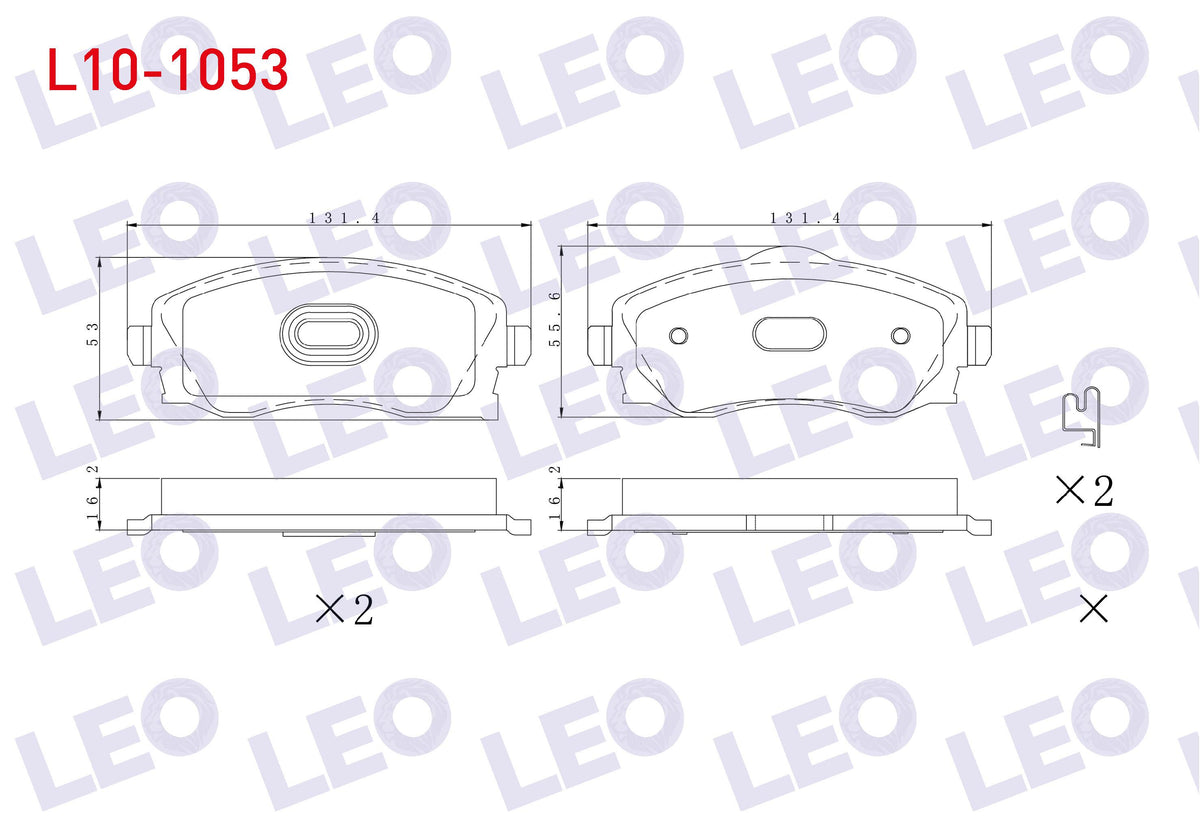 LEO L10-1053 Brake Pad Front Opel Corsa C 1.3 CDTi 2000-2006 / Corsa C 1.0 2000-2006 / Corsa C 1.2 2000-2006 / C — Brake Pads