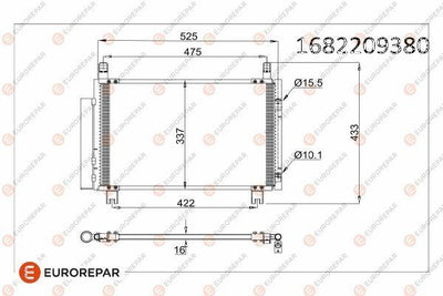 Eurorepar 1682209380 Psa / Erp A/C Condenser Subaru Trezia Toyota Yaris Urban Verso S — Condensers & Evaporators