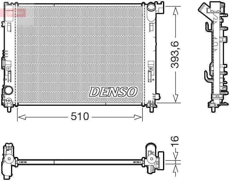 Denso DRM46103 Radiator 17 > Clio.V-Micra 1.0Tce 12mm — Radiators & Fans