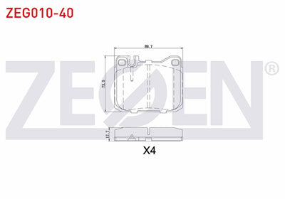Zegen ZEG010-40 Brake Pad Front Mercedes 200 (W123) 2.3 1977-1985 / Mercedes 200 (W123) 2.4 D 1977-1985 — Brake Pads