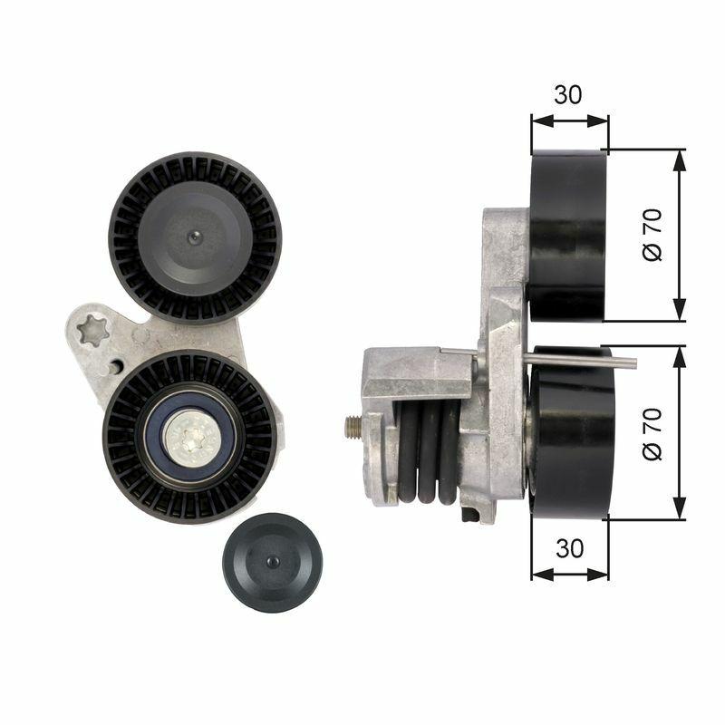 GATES V Belt Tensioner - Fits BMW 1 Series (E82 E88) and 3 Series (E90 E91 E92 E93) — Pulleys & Tensioners