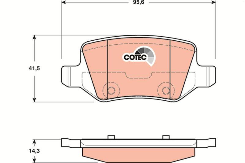 TRW GDB1481 Brake Pad Rear Mercedes-Benz A Series W168/W169/W245, Vaneo W414 — Brake Pads