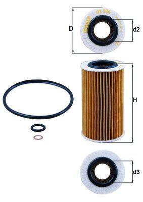 Mahle OX 384D Oil Filter Hyundai Tucson Elantra Santa Fe Trajet Kia Sportage Cerato Chrysler Voyager — Oil Filters