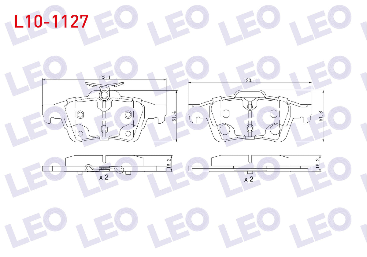 LEO L10-1127 Brake Pad Rear Ford Tourneo Connect 1.6 TDCi 2013-/ 1.5 TDCi 2013-/ Transit Connect 1.5 TDCi 2013-/ — Brake Pads