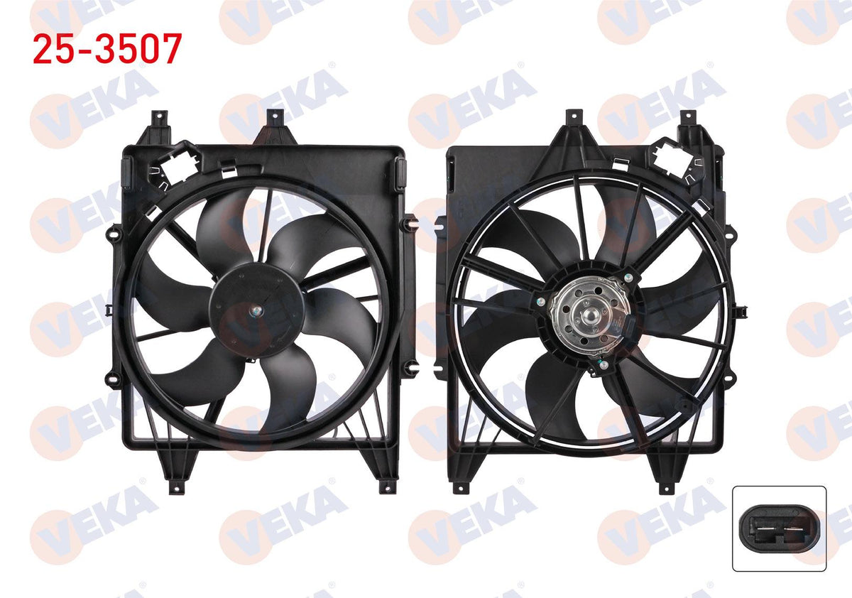 Veka 25-3507 Fan Motor Su Radiator with Shroud Single with Fan Renault Thalia III 1.5 dCi 2014