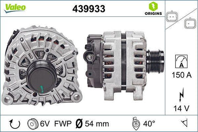 Valeo 439933 Alternator 13 > 208-301-308-508-2008-3008-5008-C3-C4-Prt-Brl-Exp-Jmp — Starting & Charging