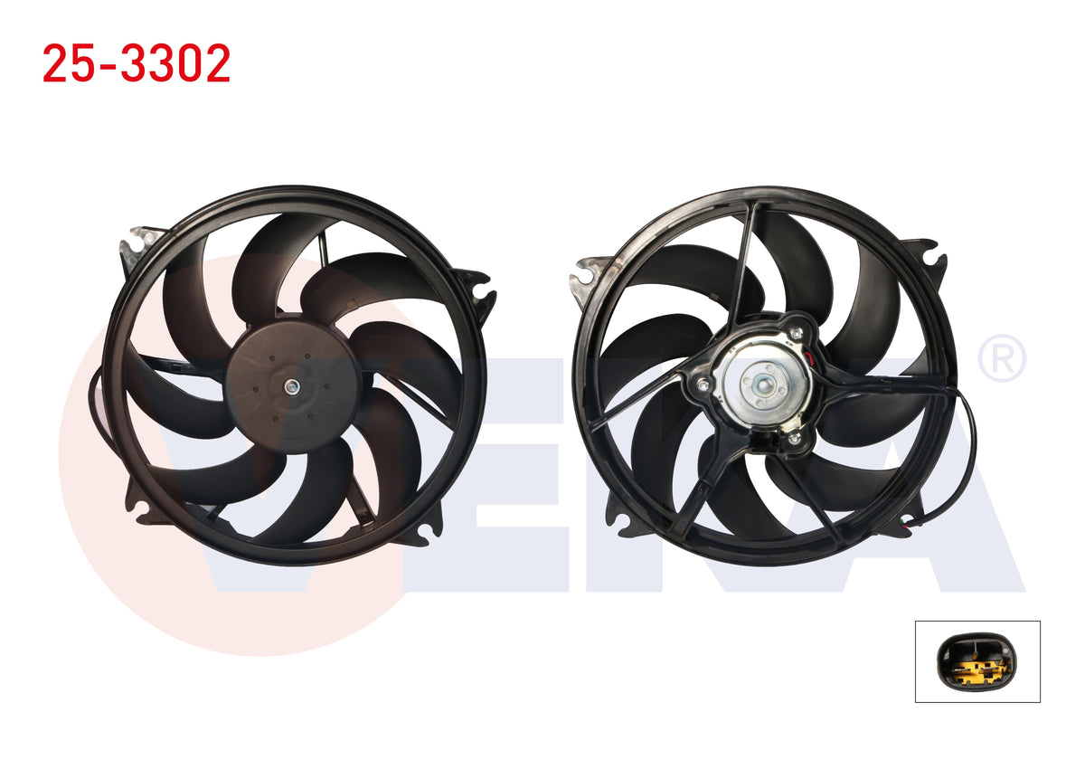 Veka 25-3302 Fan Motor (Su + A/C) with Shroud Single Fan Peugeot Partner Tepee 1.6 HDi 2008 — Motors, Pumps & Antennas
