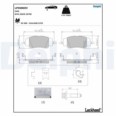 Delphi LP5080EV Brake Pad (Electric) — Brake Pads