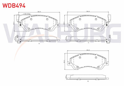 WALBURG WDB494 Brake Pad Front with Connector Ford Transit (V347) 2.2 TDCi-3.2 TDCi (Front Cekıs) 2006-2014 / Transit (V348) 2.2 TDCi-3.2 TDCi (Front Cekıs) 2006-2014