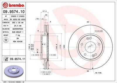 BREMBO Brake Discs Ventilated - Compatible with Hyundai Tucson, Sportage, Sonata — Brake Rotors & Drums