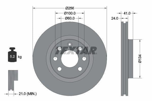 Textar 92039203 Brake Disc Opel Astra F / Vectra A / B 256mm Front — Brake Rotors & Drums