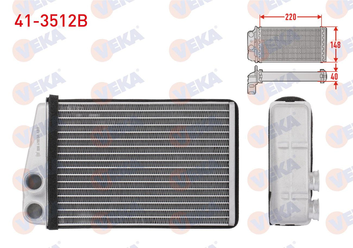 Veka 41-3512B Heater Core Brazing Renault Megane II (Bm0 / 1,Cm0 / 1) 1.5 dCi 2002-2008 — Heater & Blower