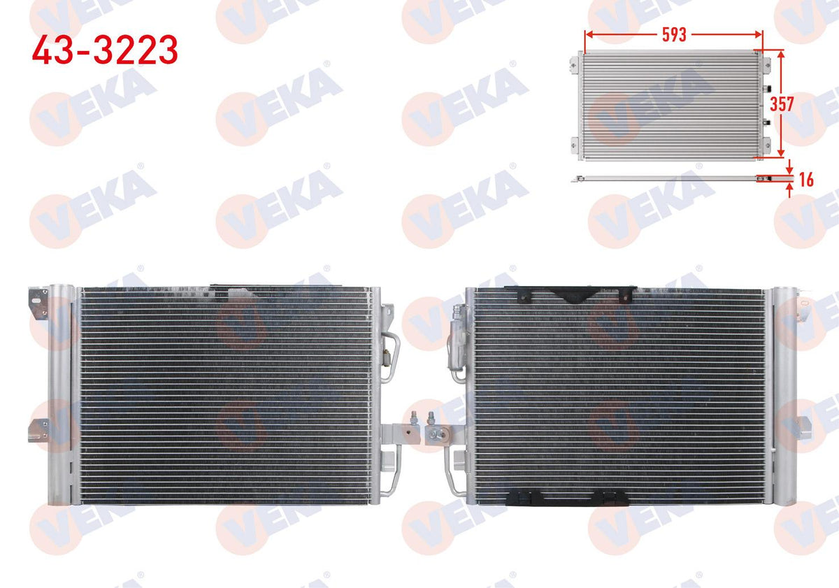 Veka 43-3223 A/C Condenser Opel Astra G (F69) 1.6 16V 1998-2005 — Condensers & Evaporators