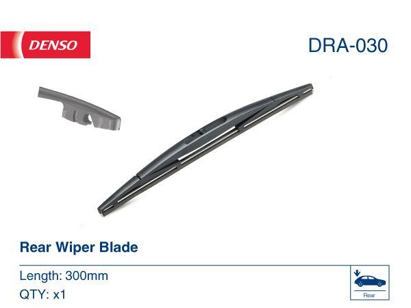 Denso DRA-030 Wiper Blade Rear 300mm Outlander 08-Micra-K13 Note 07-Pathfinder 08-Impreza 12-BMW F20 — Wipers