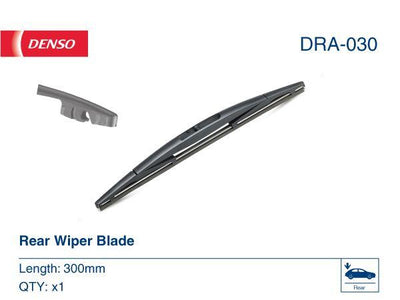 Denso DRA-030 Wiper Blade Rear 300mm Outlander 08-Micra-K13 Note 07-Pathfinder 08-Impreza 12-BMW F20 — Wipers