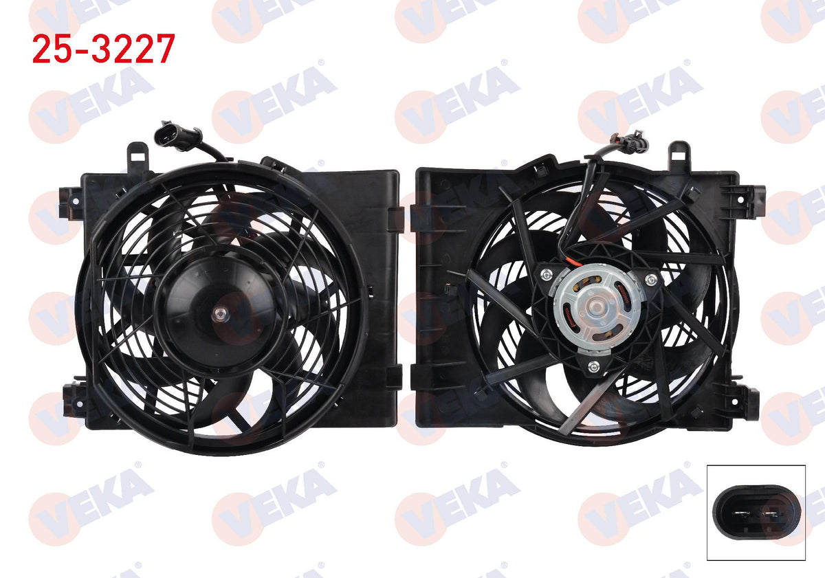 Veka 25-3227 Fan Motor with Shroud Single with Fan Opel Corsa C 1.0, 1.2, 1.4 2000-2009 — Motors, Pumps & Antennas