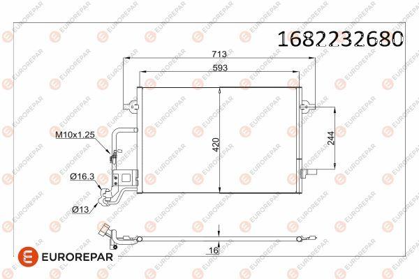 Eurorepar 1682232680 A/C Condenser Skoda Superb I VW Passat Bm 01-05 — Condensers & Evaporators