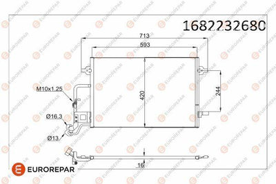 Eurorepar 1682232680 A/C Condenser Skoda Superb I VW Passat Bm 01-05 — Condensers & Evaporators