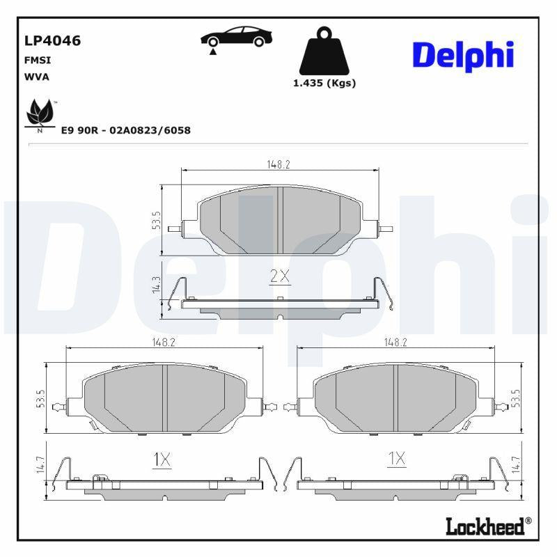 Delphi LP4046 Front Brake Pad BYD Atto 3 2022- — Brake Pads