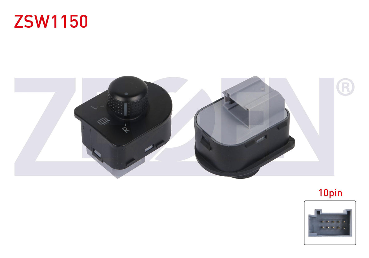 Zegen ZSW1150 Mirror Ayar Switch Heated 10 Pin Volkswagen Golf IV-Passat-Transporter-Bora 1997-2005