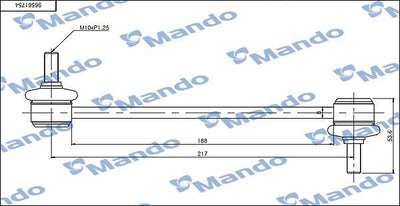 Mando SLD0003 Sway Bar Link Rear Chevrolet Lacetti (J200) 04 > 12 Daewoo Nubira II 03 > 09 — Sway Bars & Links