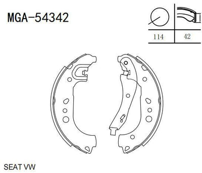 MGA 54342 Brake Drum Brake Pad Volkswagen Polo Aw1 2018 — Brake Pads