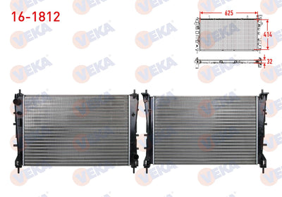 Veka 16-1812 Su Radiator Mechanical Fiat Linea (323) 1.3 Mjt 90 Hp M-T 2007 — Radiators & Fans